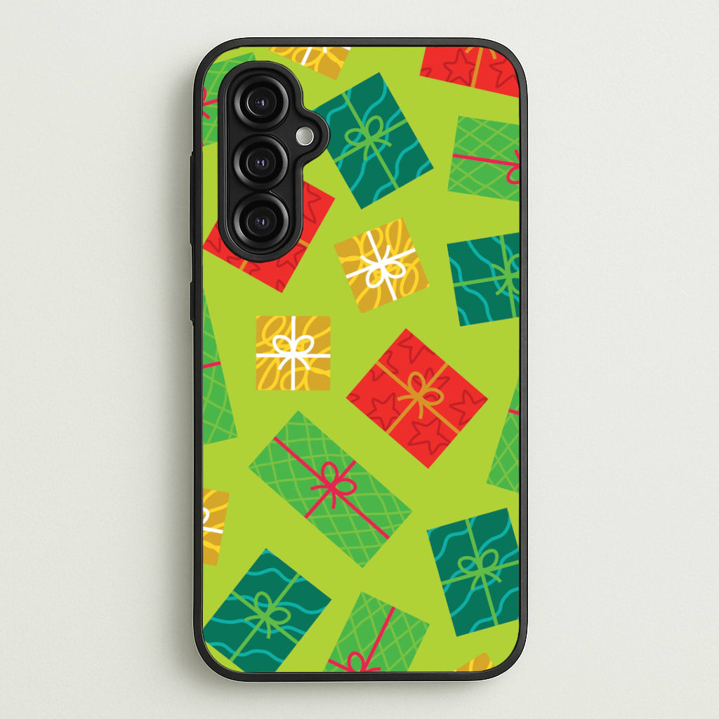 Colourful Abstract Christmas Presents Pattern Galaxy A14 Case