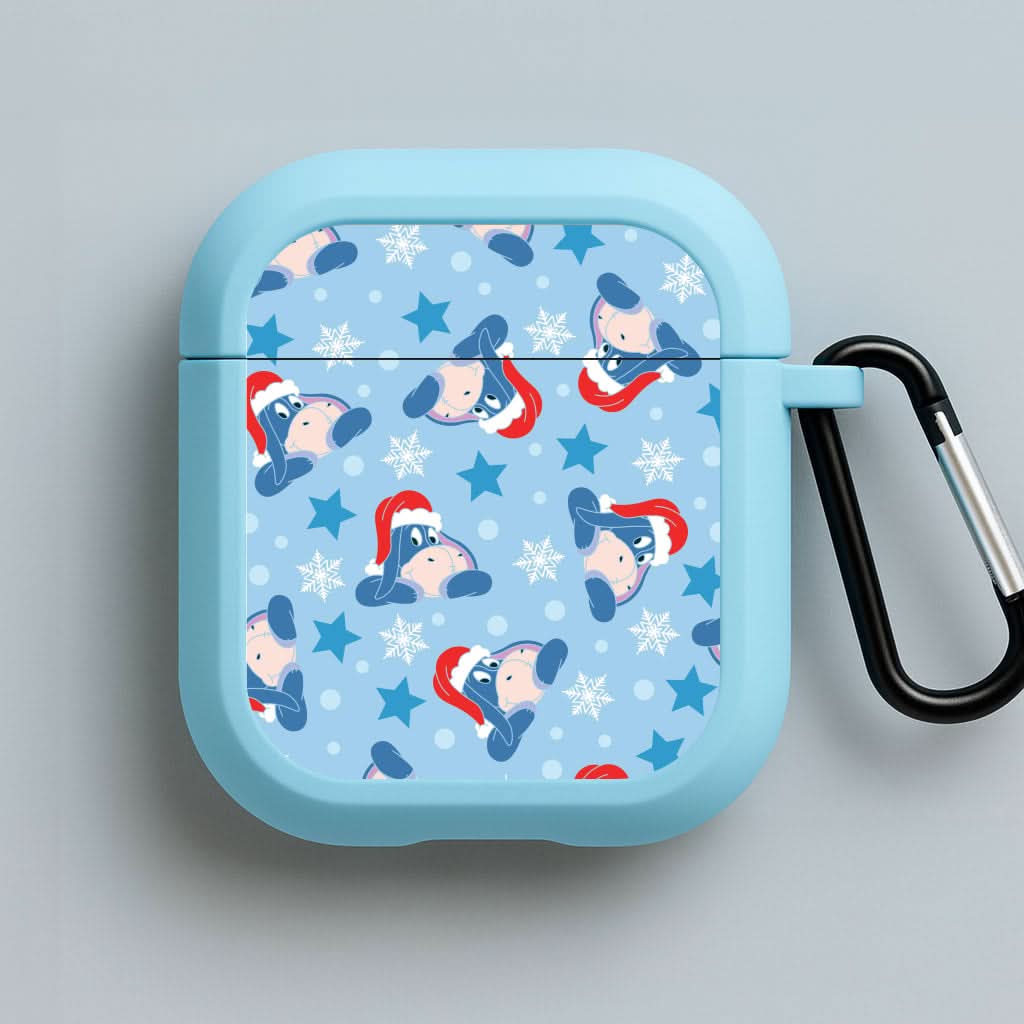 Cartoon Donkey Stars Pattern Blue AirPods Case