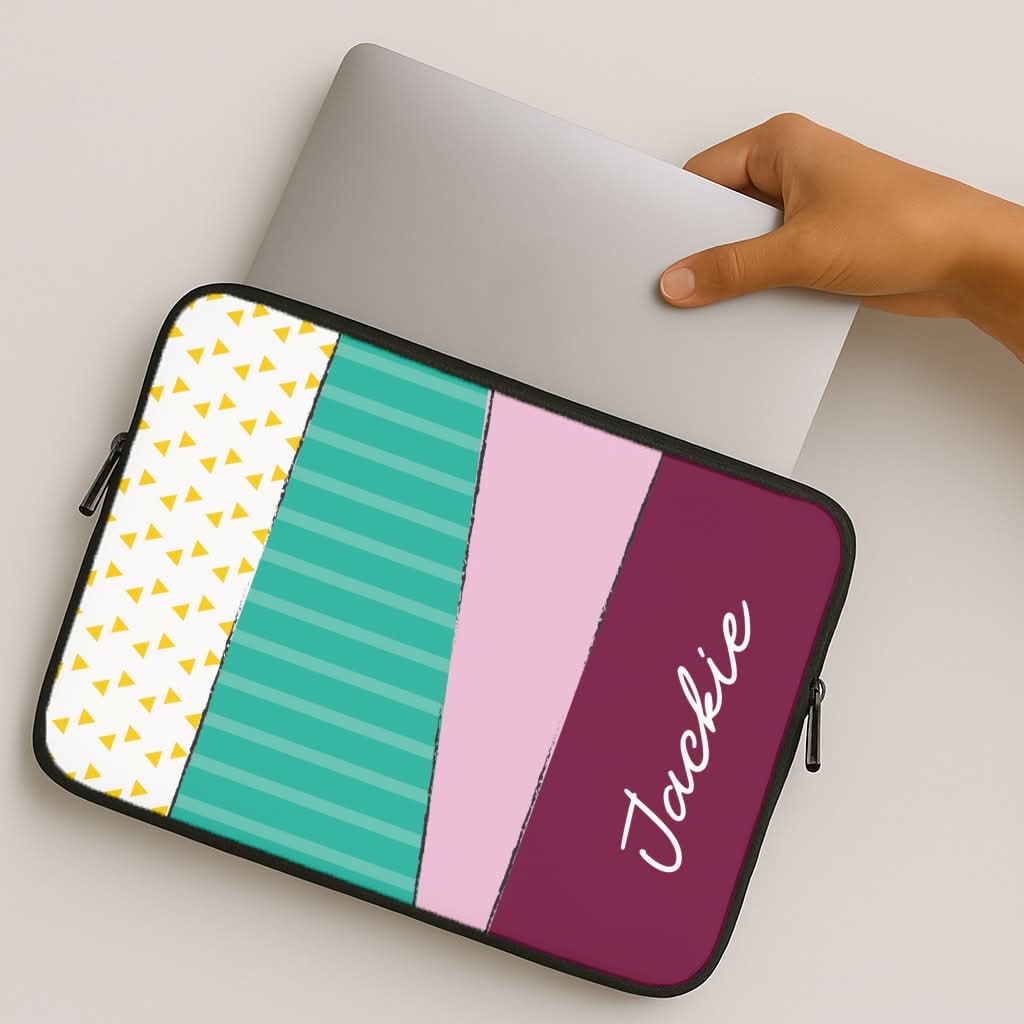 Geometric Patterns Personalised Name MacBook Cover