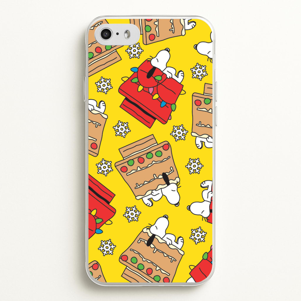 Cartoon Beagle Fairylights And Gingerbead Pattern iPhone 5 / 5s / SE 2016 Case