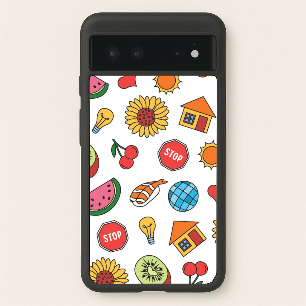Harry Stickers Pattern Google Pixel 6 Case