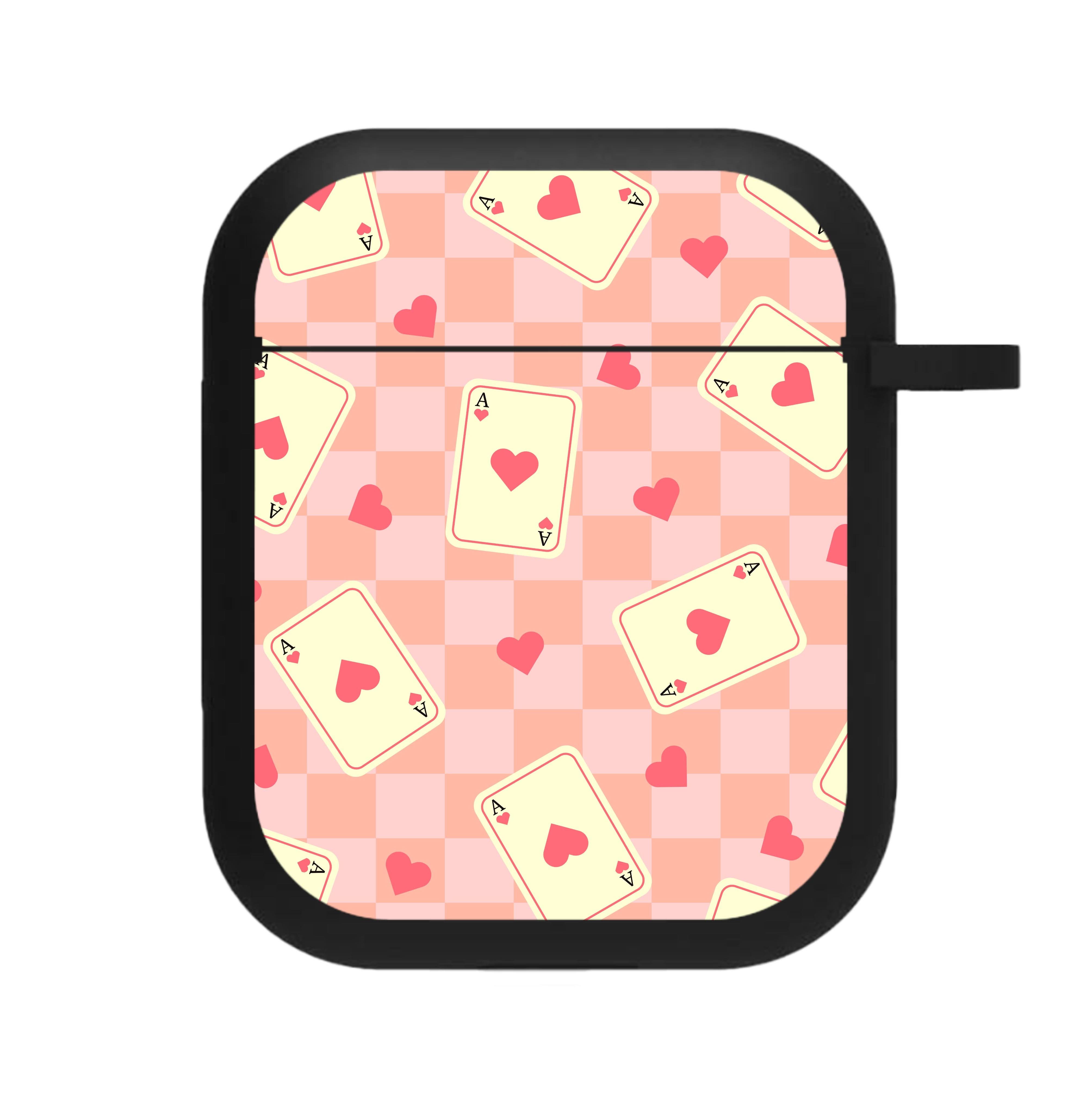 Cute Playing Cards And Hearts Pattern AirPods Case