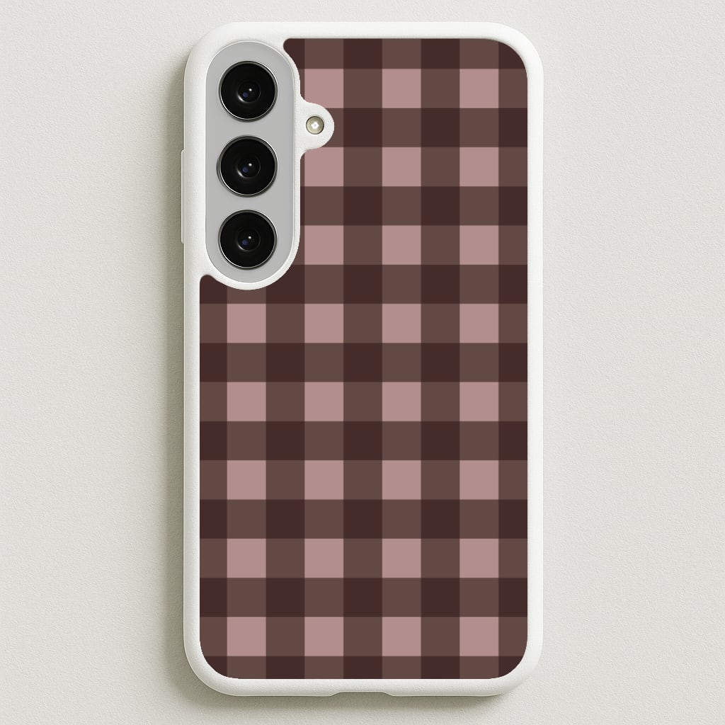 Chocolate Gingham Galaxy S25FE Case