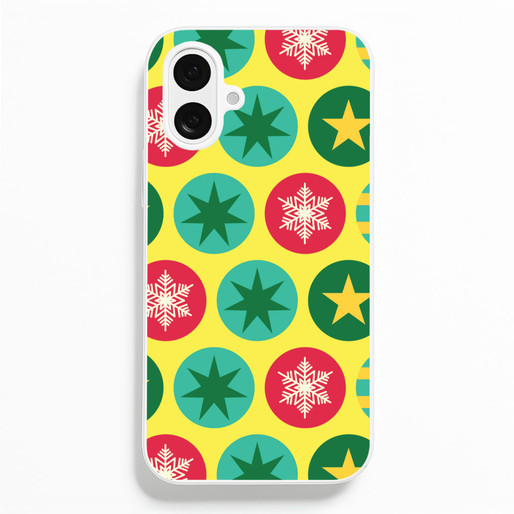 Colourful Abstract Baubles Christmas Pattern iPhone 16 Plus Case