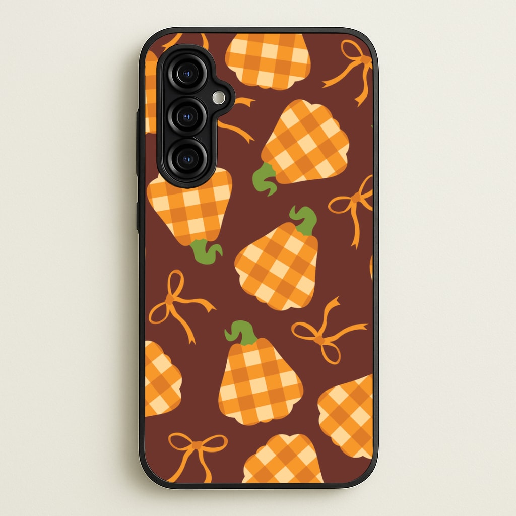 Tartan Pumpkins And Bows Pattern Galaxy A54 Case