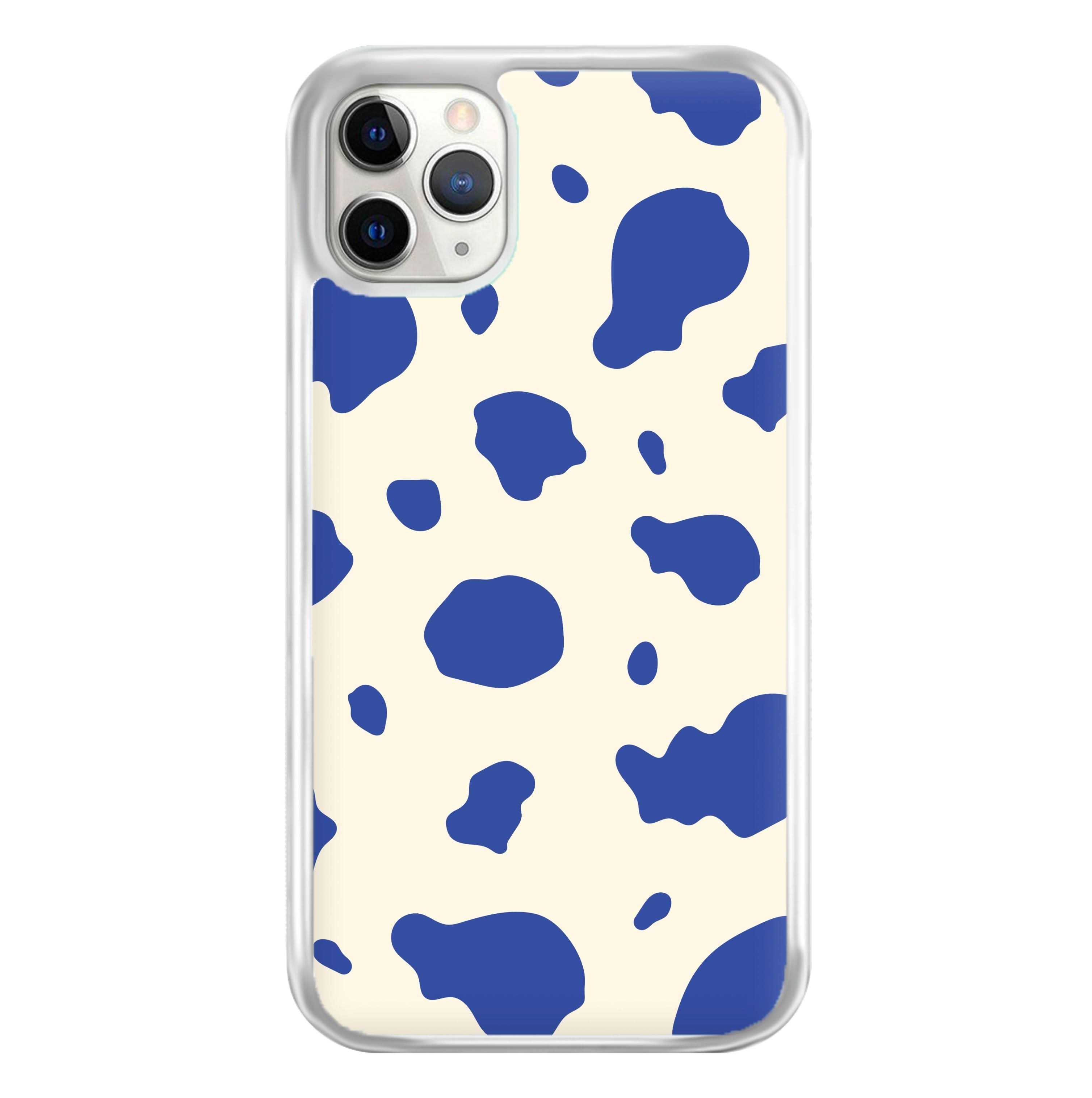 Blue Cow Print Phone Case