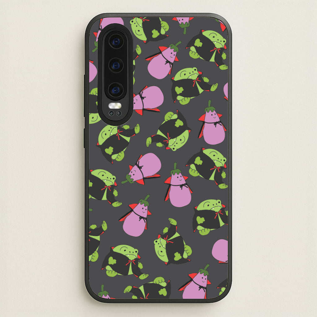 Vampire Frogs And Vegetables Pattern - Halloween Huawei P30 Case