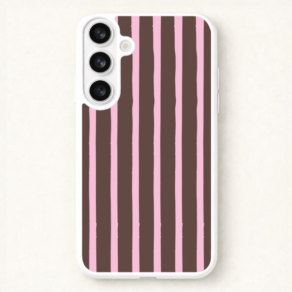 Chocolate & Strawberry Stripes Galaxy S26 Case