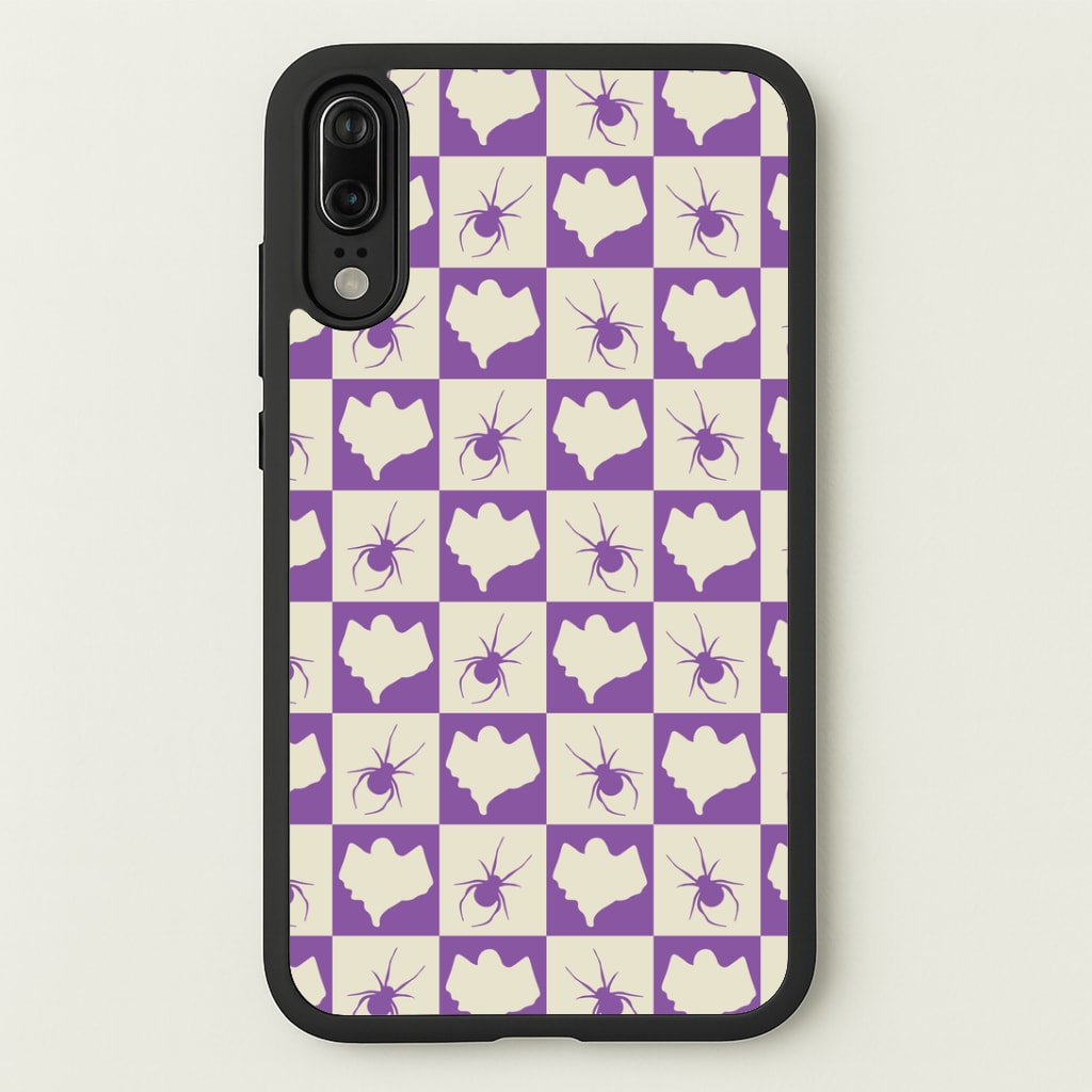 Spiders And Ghosts Checkered Pattern I Huawei P20 Case