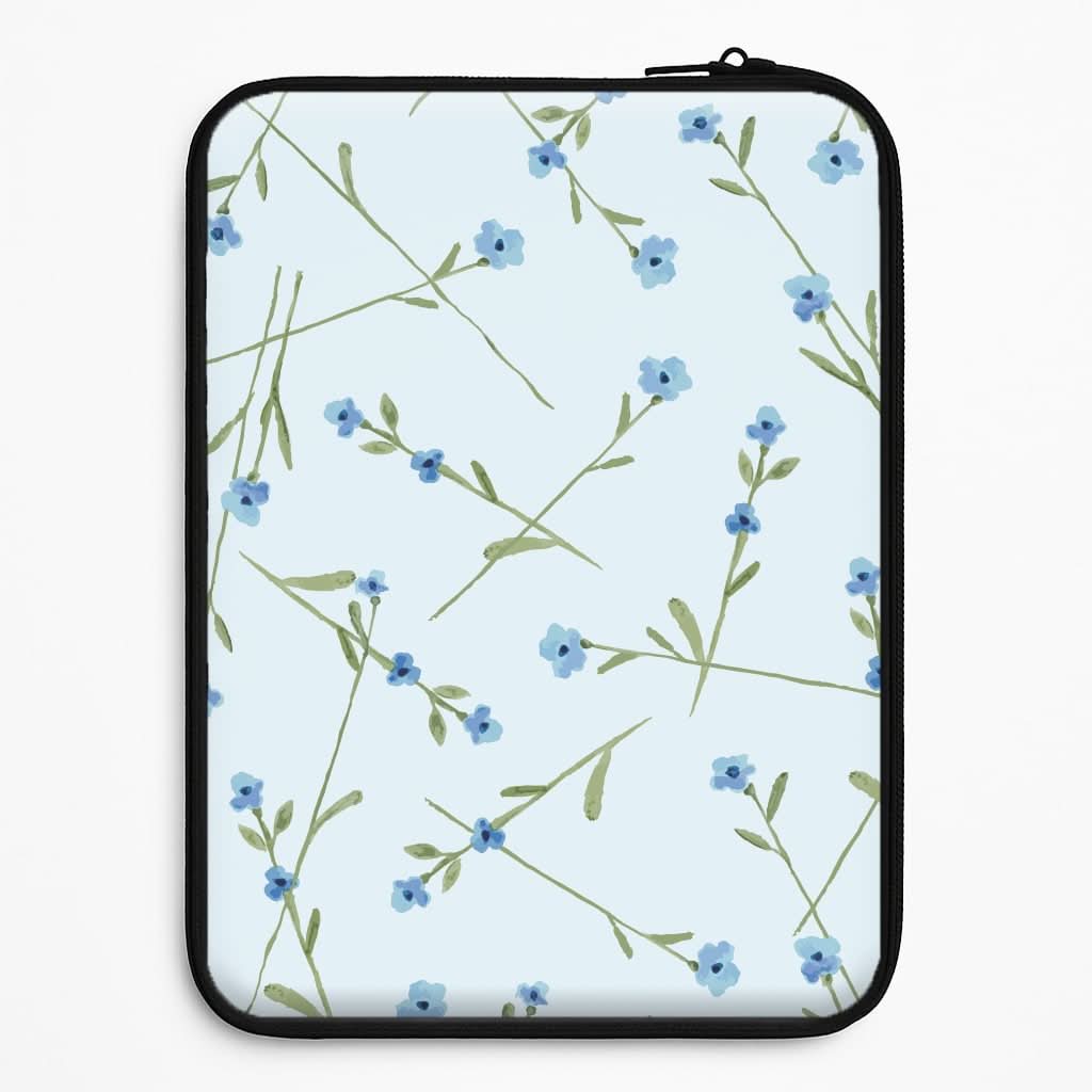 Baby Blue Floral Pattern Universal Laptop Sleeve