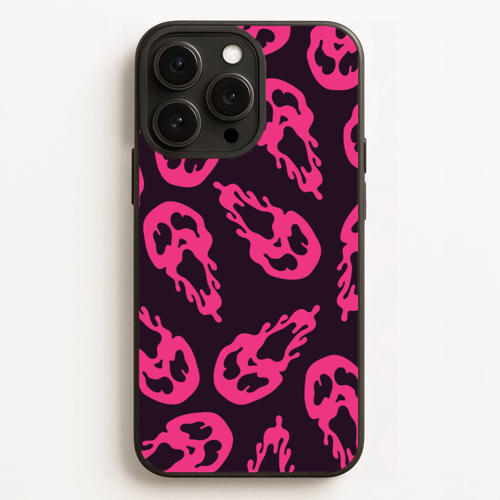 Trippy Ghost Face Pattern iPhone 16 Pro Case