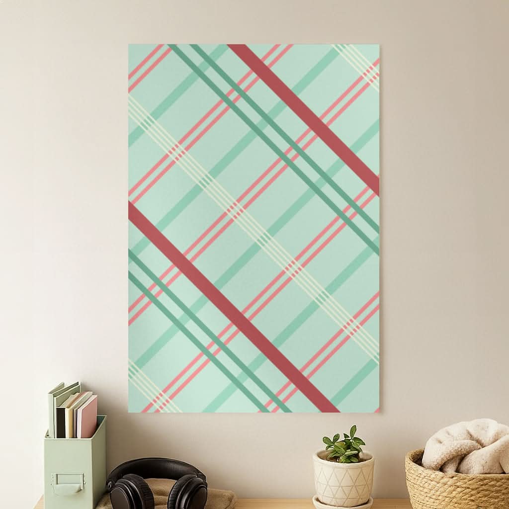 Pastel Tartan Christmas Pattern Poster