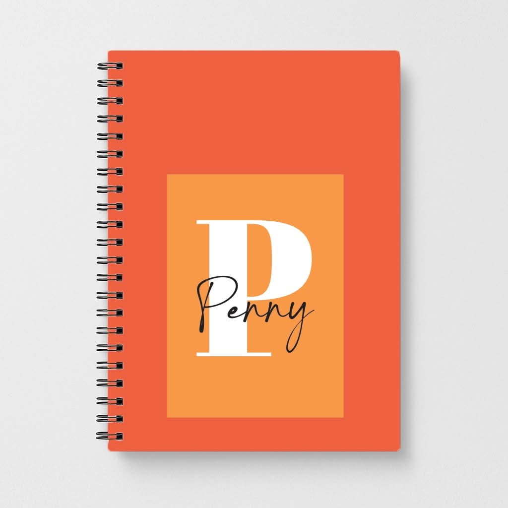 Orange Personalised Name Notebook