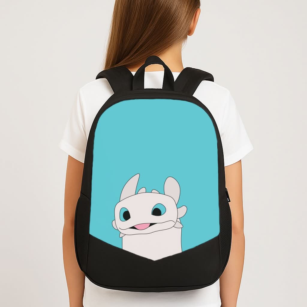 White Fury Dragon School Bag