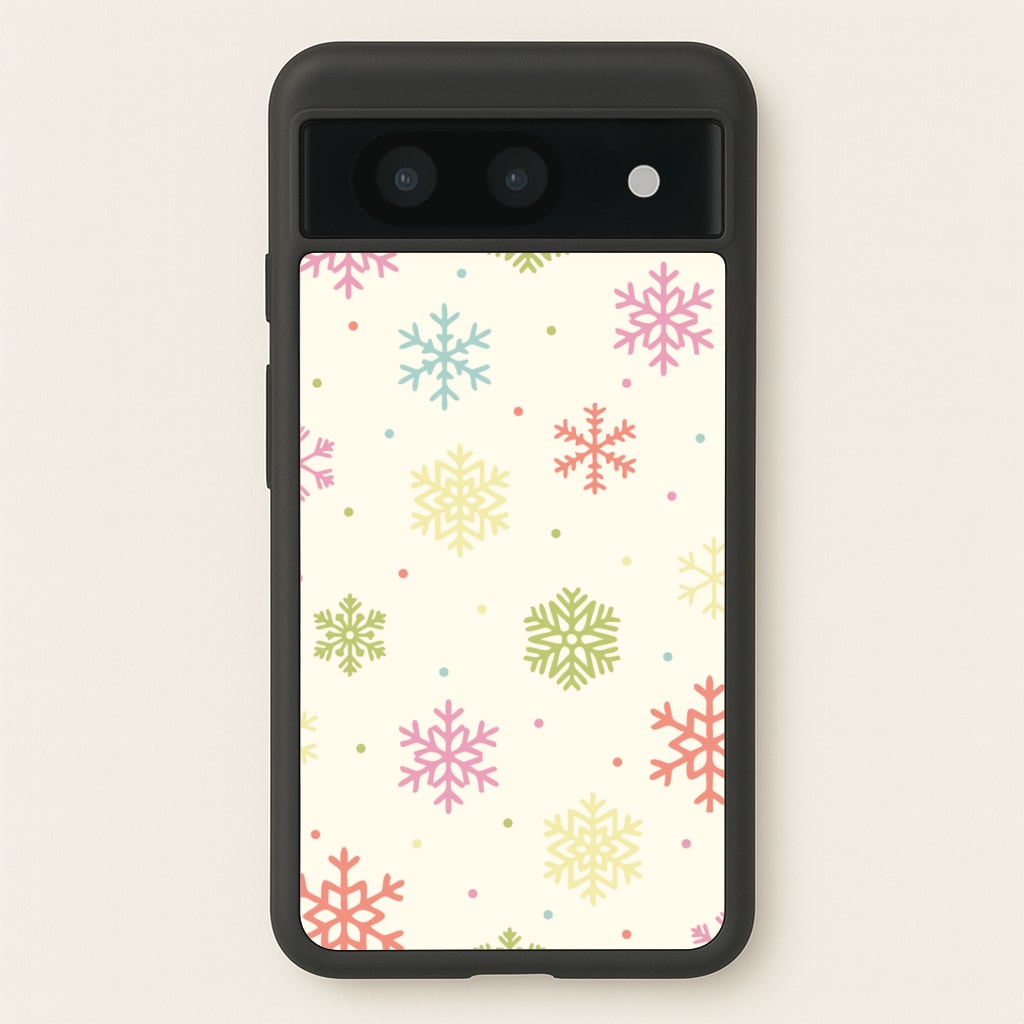 Pastel Snowflakes Pattern Google Pixel 8a Case