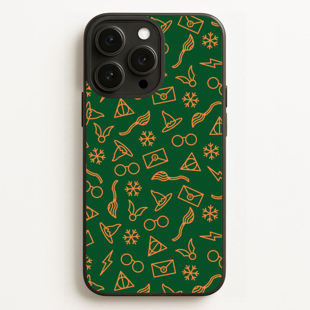 Christmas Wizard Icons Pattern iPhone 16 Pro Max Case