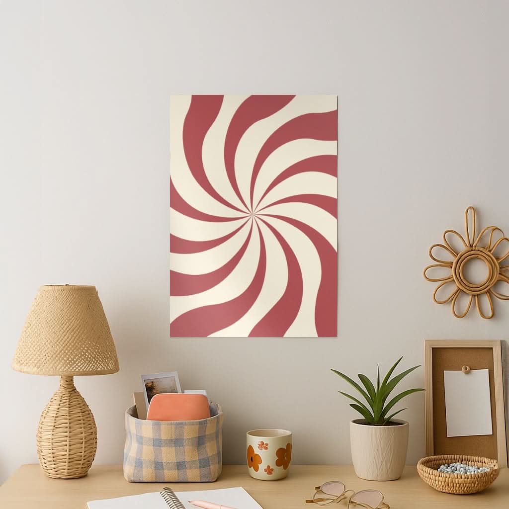 Peppermint Swirl Pattern Art Print