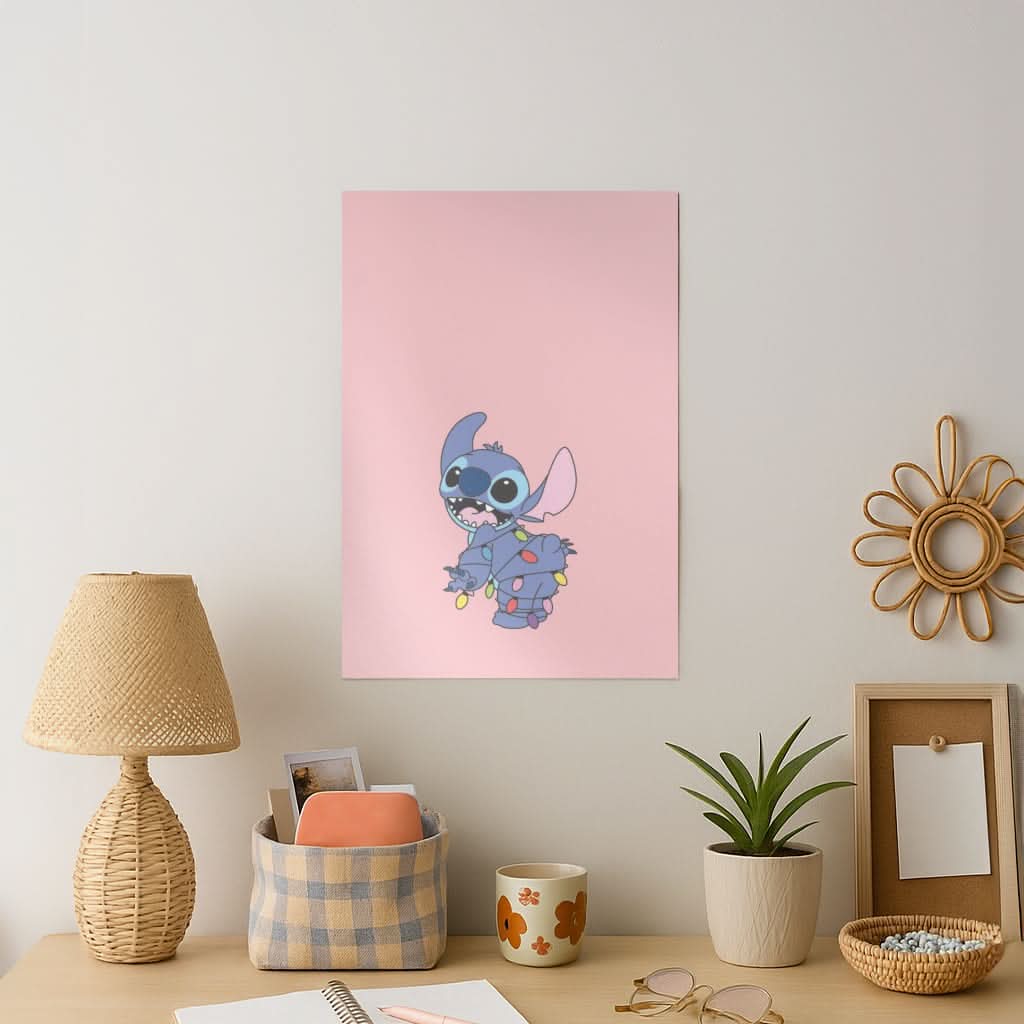 Cute Blue Alien Fairylights Art Print