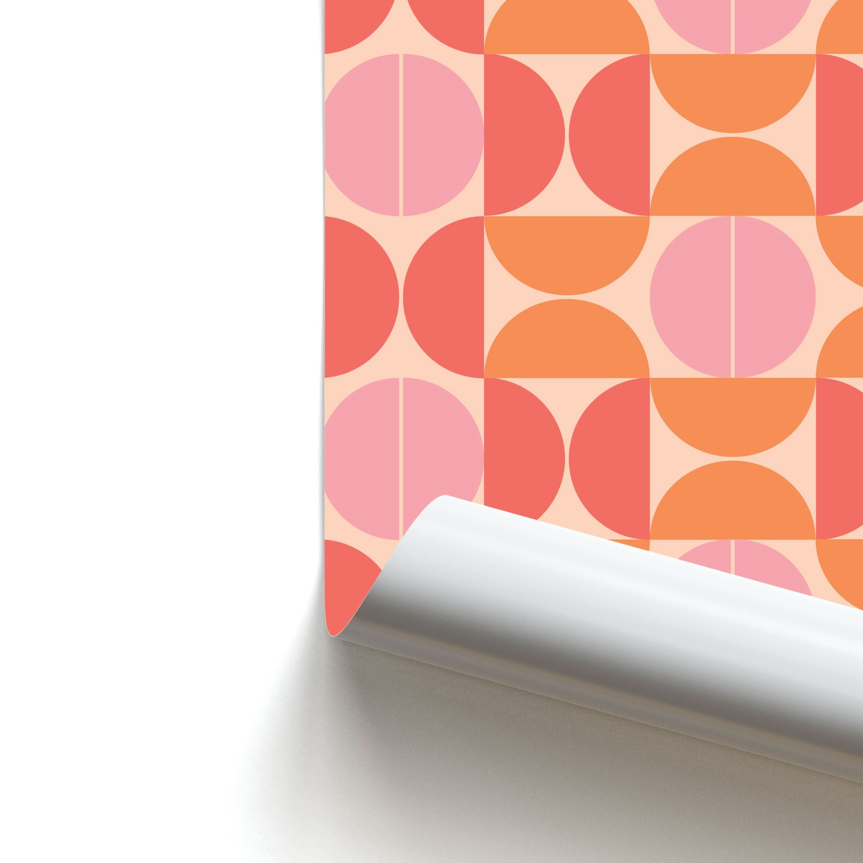 Retro Semi Circles Pattern Poster