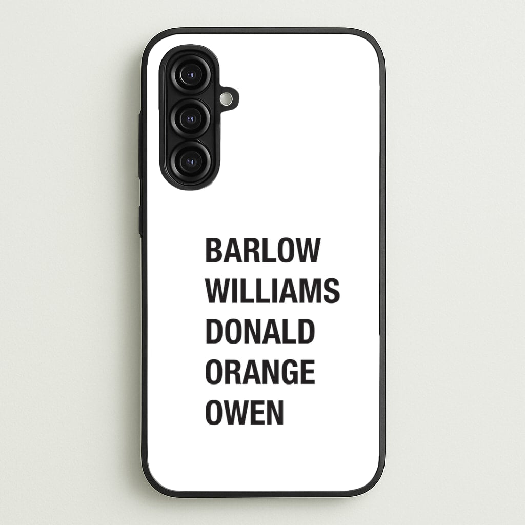 Take Band Members Names Galaxy A16 Case