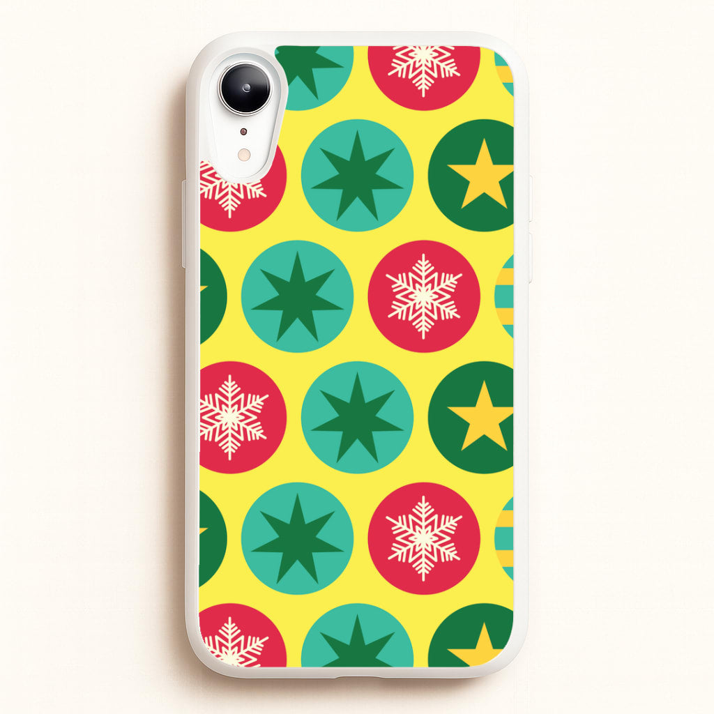 Colourful Abstract Baubles Christmas Pattern iPhone XR Case