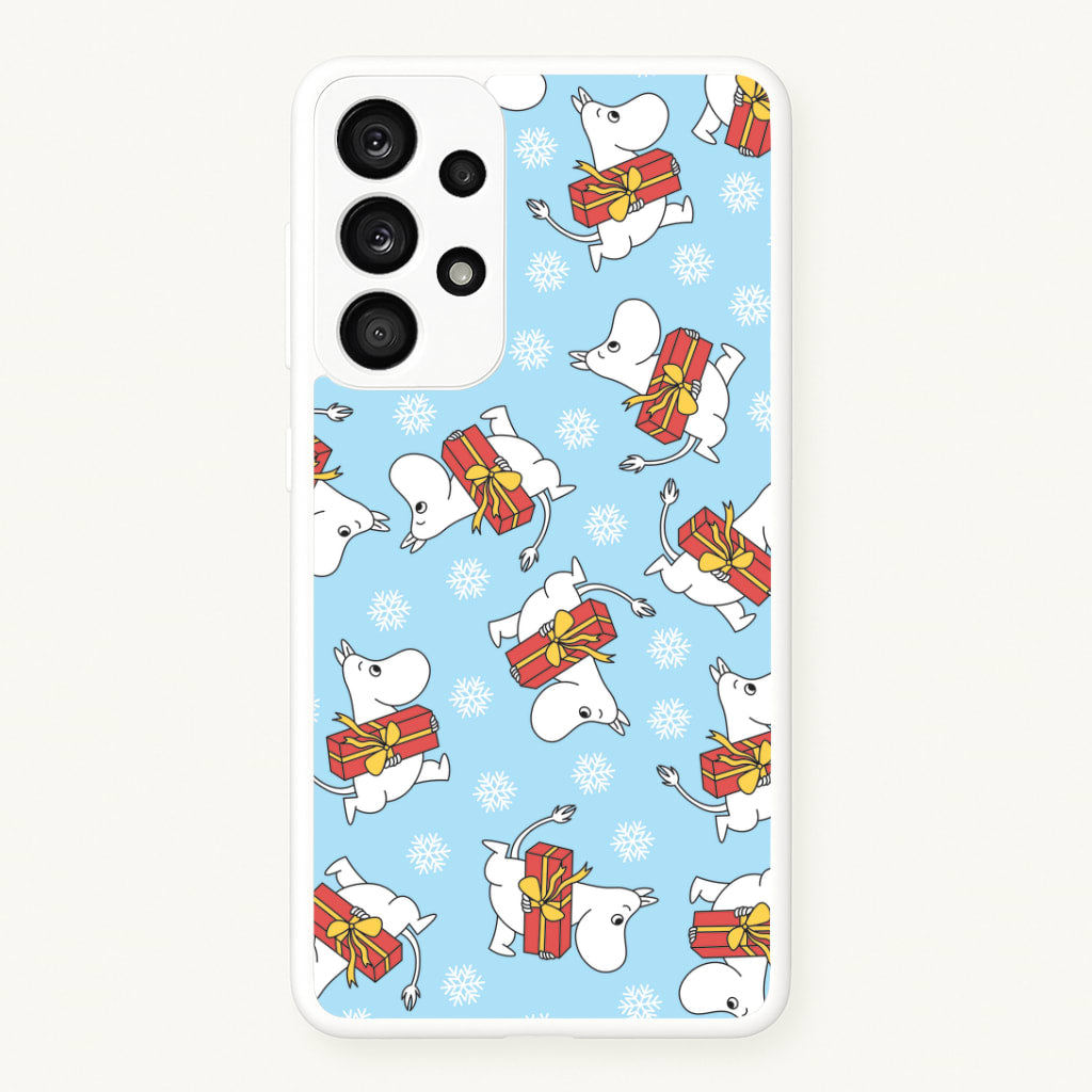 Present And Snowflakes Moom Pattern Galaxy A53 Case