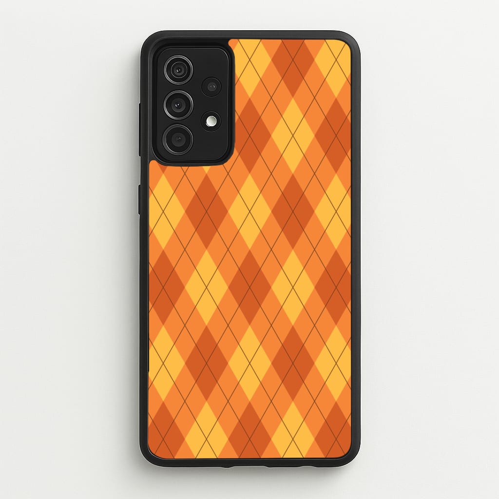 Orange Argyle Pattern Galaxy A52 / A52s Case