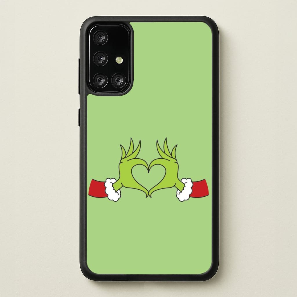 Christmas Green Heart Galaxy A71 Case