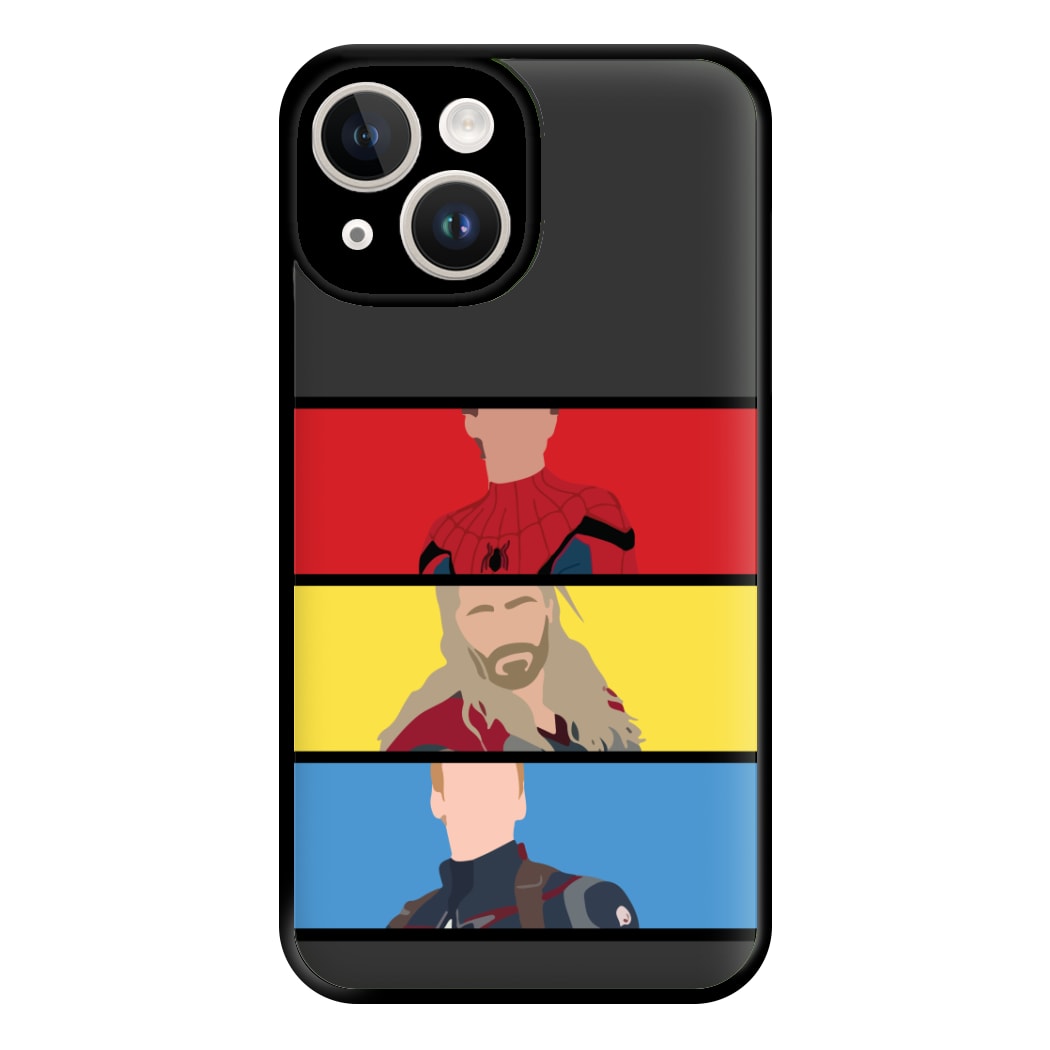Superhero Team Red, Yellow And Blue iPhone 14 Case