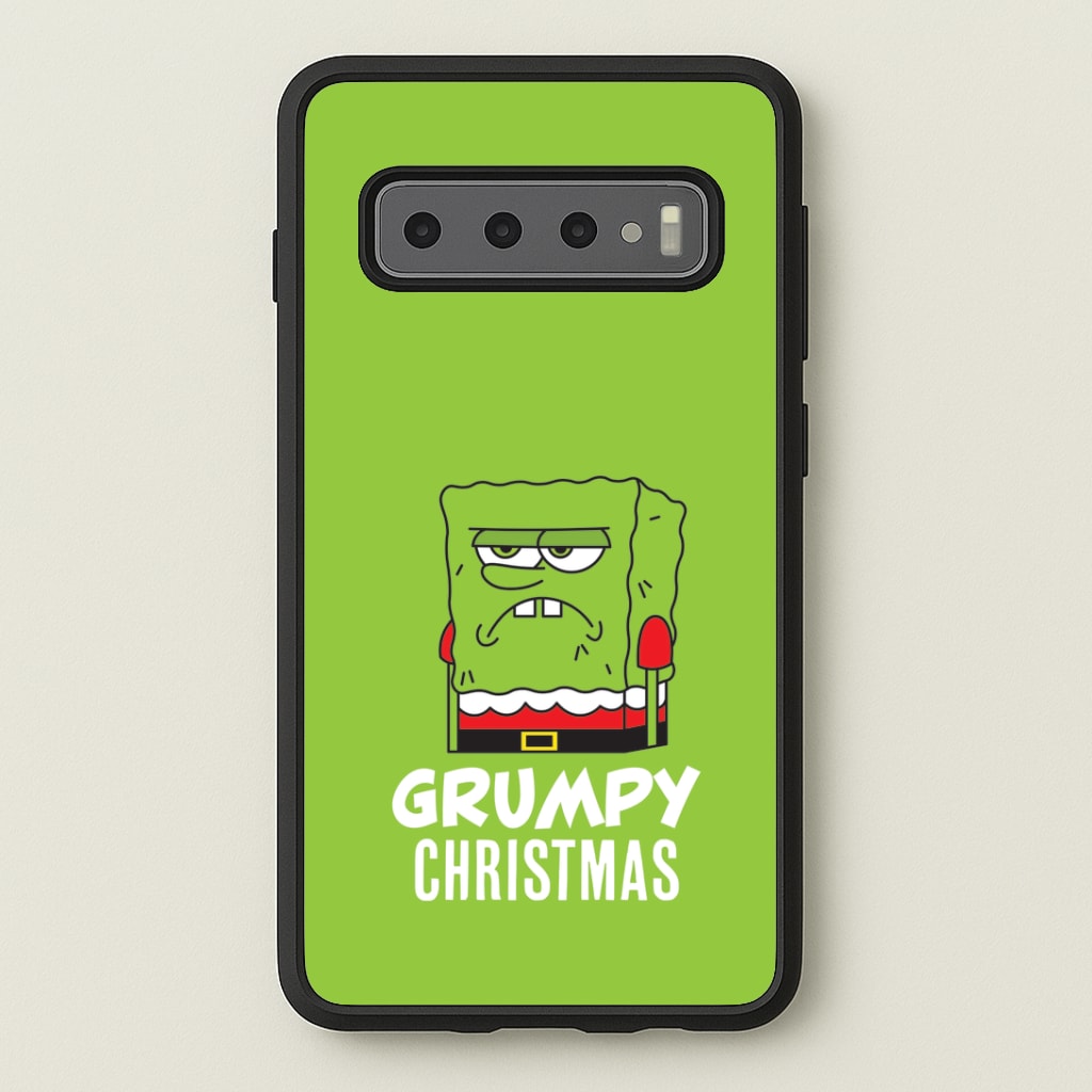 Grumpy Christmas Cartoon Sponge Galaxy S10 Plus Case