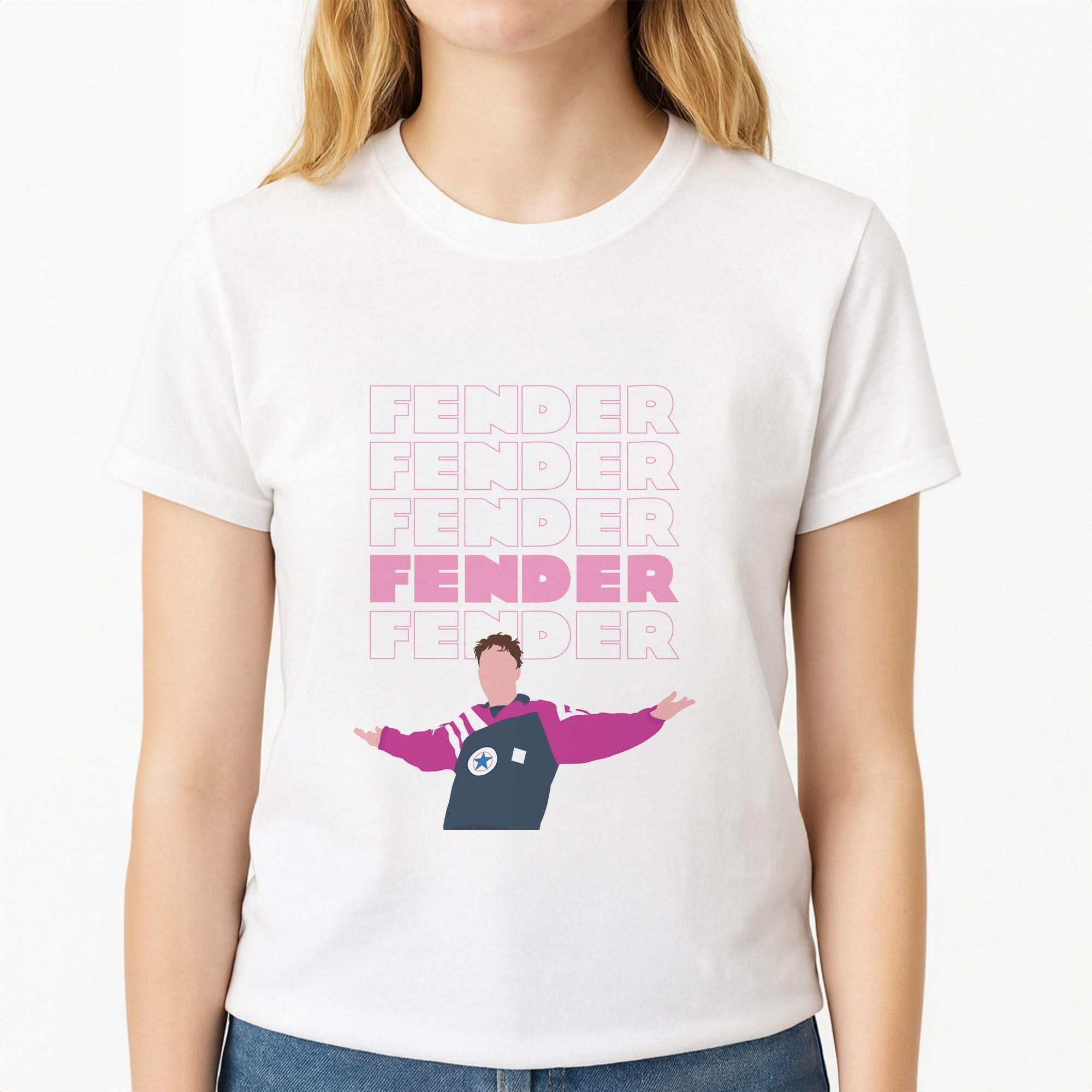 Fender Pink Sports Jersey Womens T-Shirt