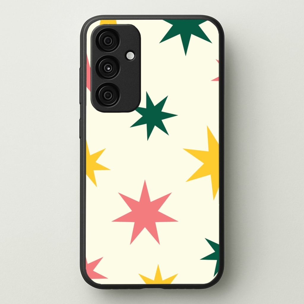 Colourful Christmas Stars Pattern Galaxy A55 Case