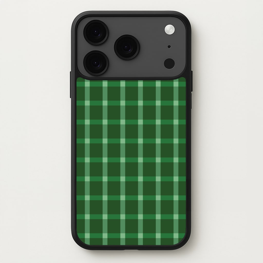 Dark Green Tartan Christmas Pattern iPhone 17 Pro Case