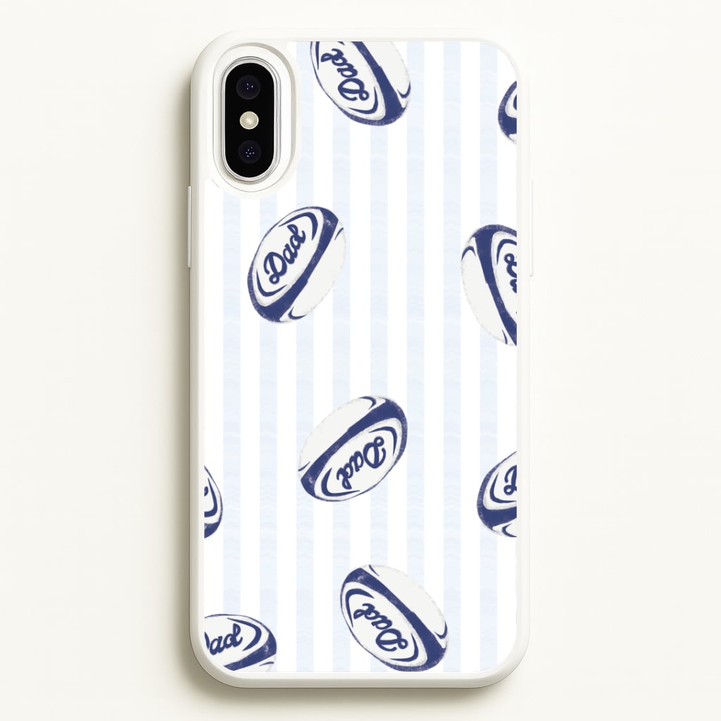 Dad Rugby Ball Pattern iPhone XS Max Case