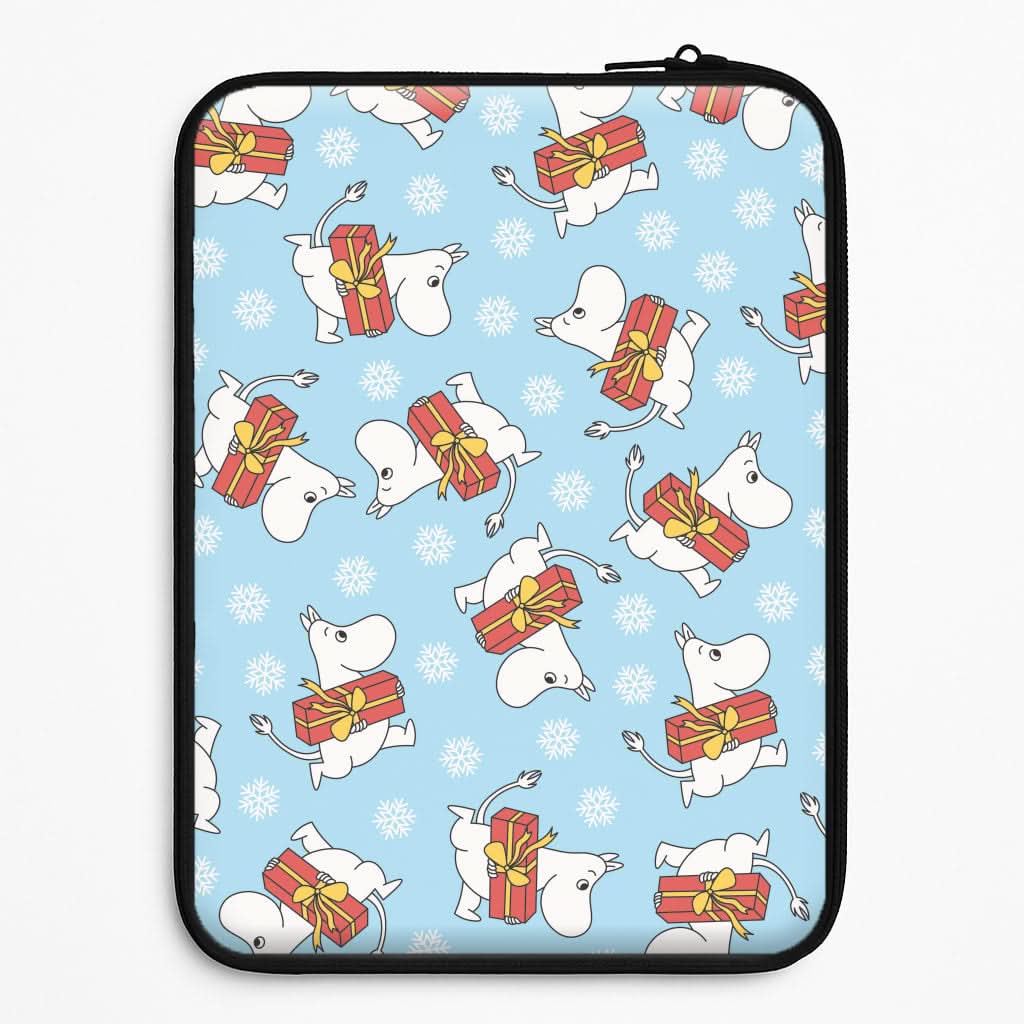 Present And Snowflakes Moom Pattern Laptop Sleeve