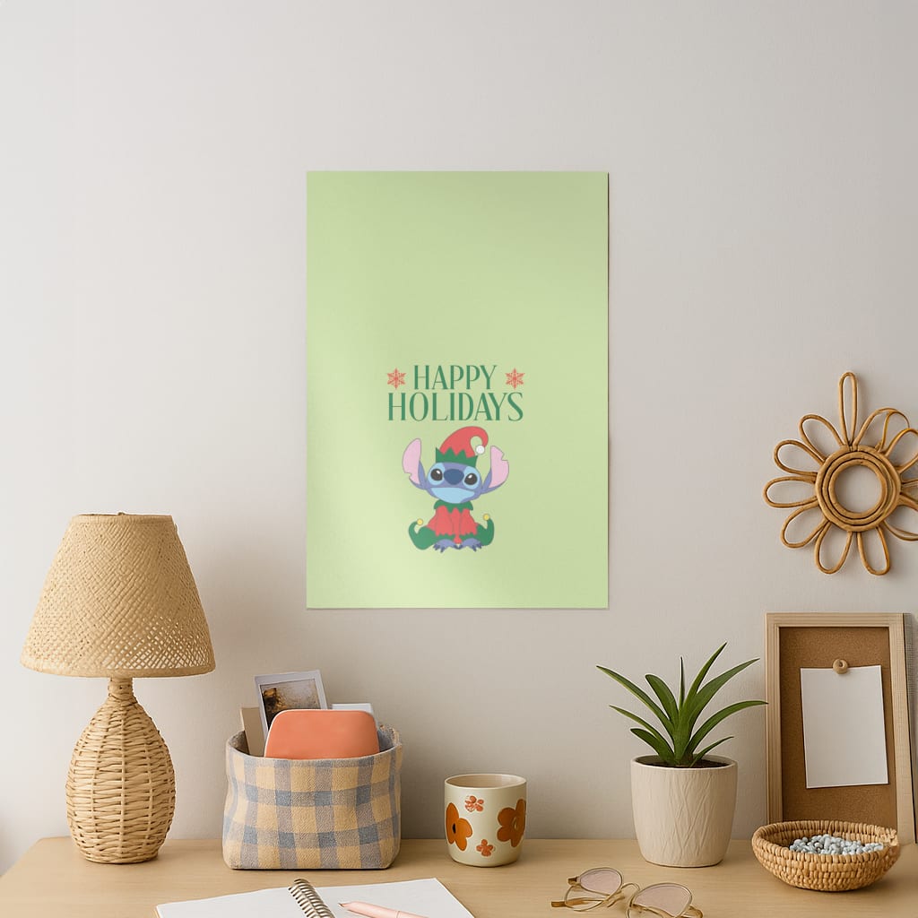 Cute Blue Alien Elf Art Print