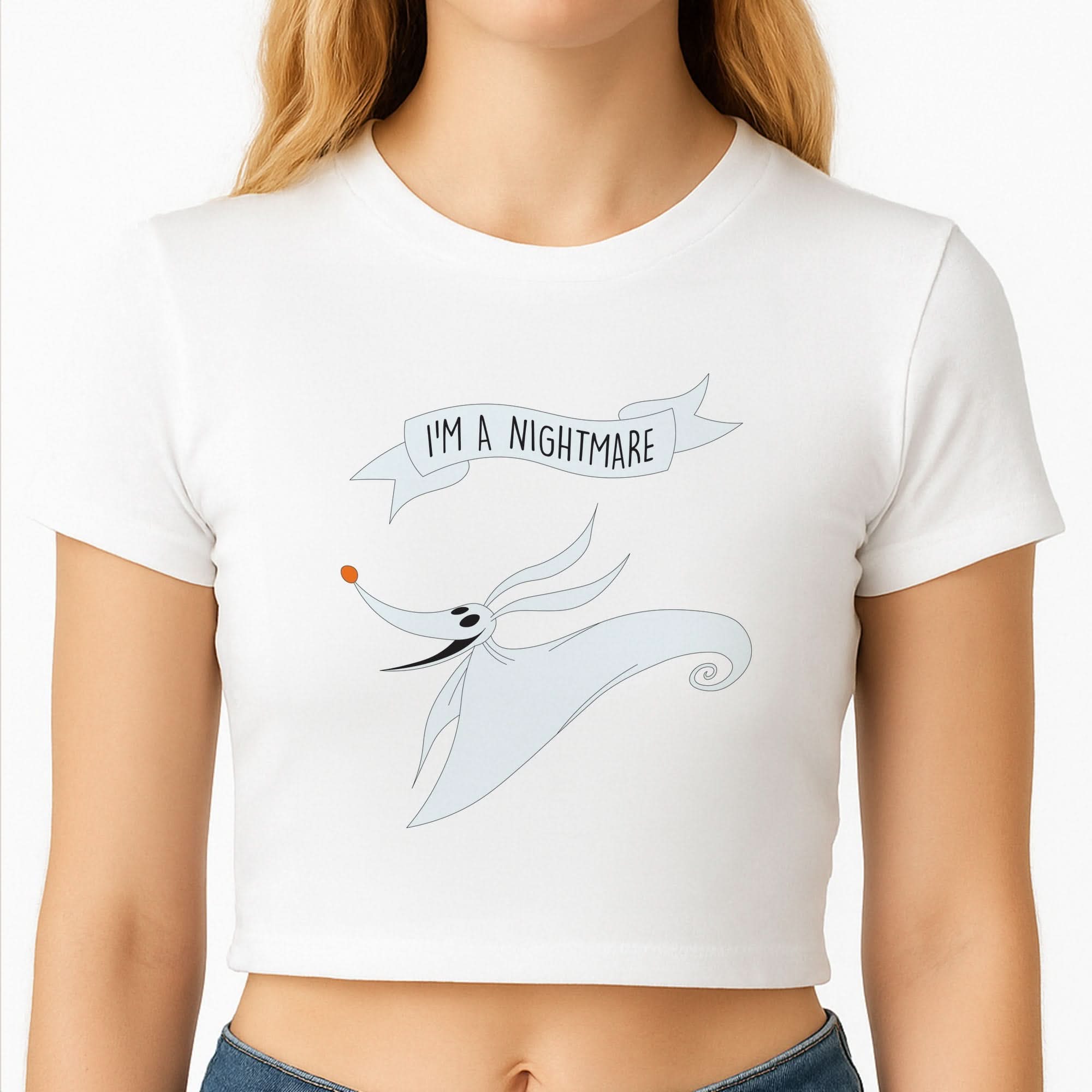 Stripey I'm A Nightmare Crop Top