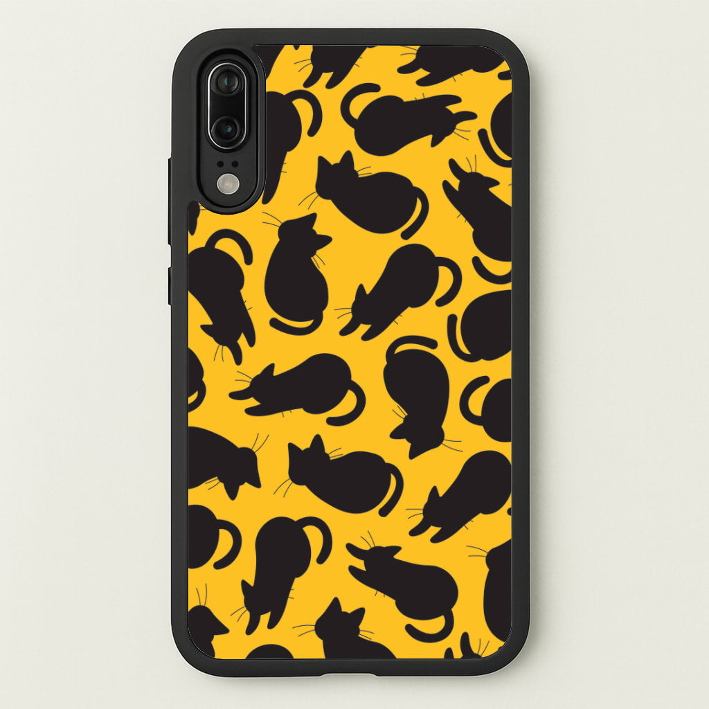 Black Cat Silhouettes Pattern Huawei P20 Case