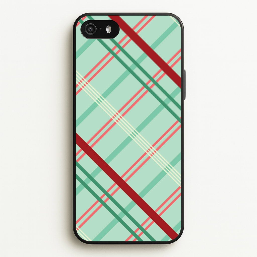 Pastel Tartan Christmas Pattern iPhone 5 / 5s / SE 2016 Case
