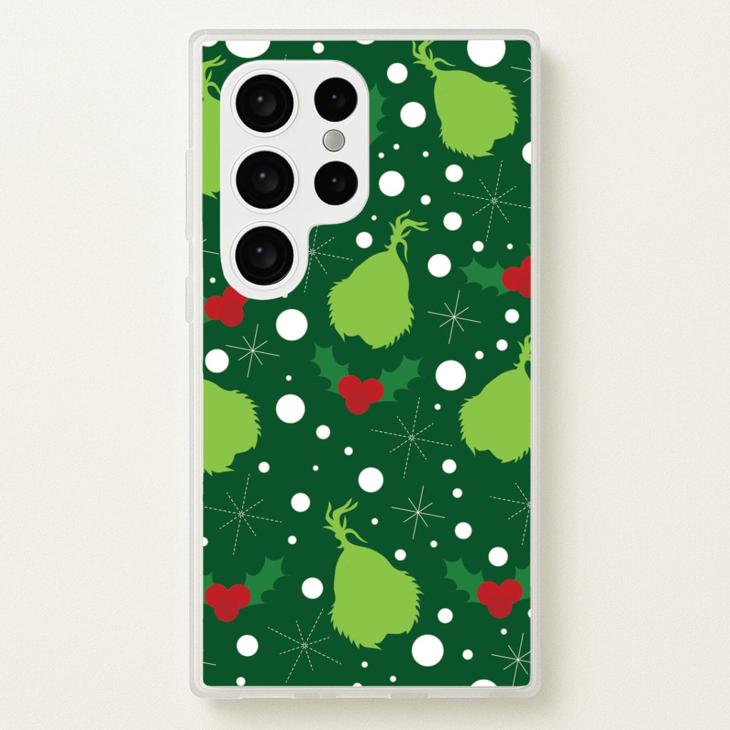 Green Creature Christmas Pattern Galaxy S24 Ultra Case
