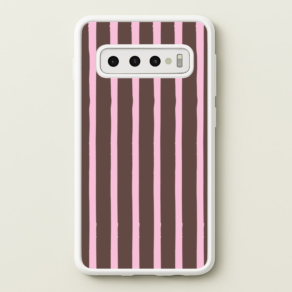Chocolate & Strawberry Stripes Galaxy S10 Plus Case