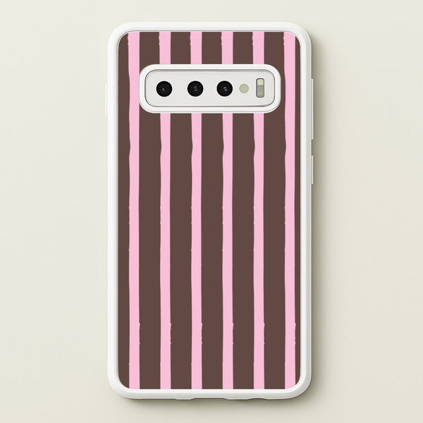 Chocolate & Strawberry Stripes Galaxy S10 Plus Case