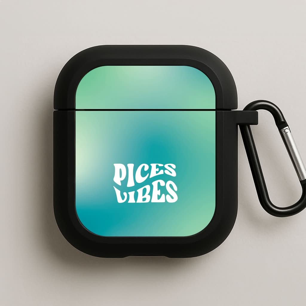 Pices Vibes Gradient Zodiac Black AirPods Case