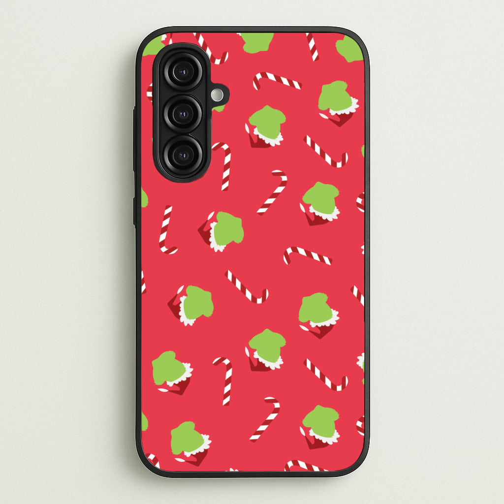 Green Creature And Candy Canes Pattern Galaxy A16 Case