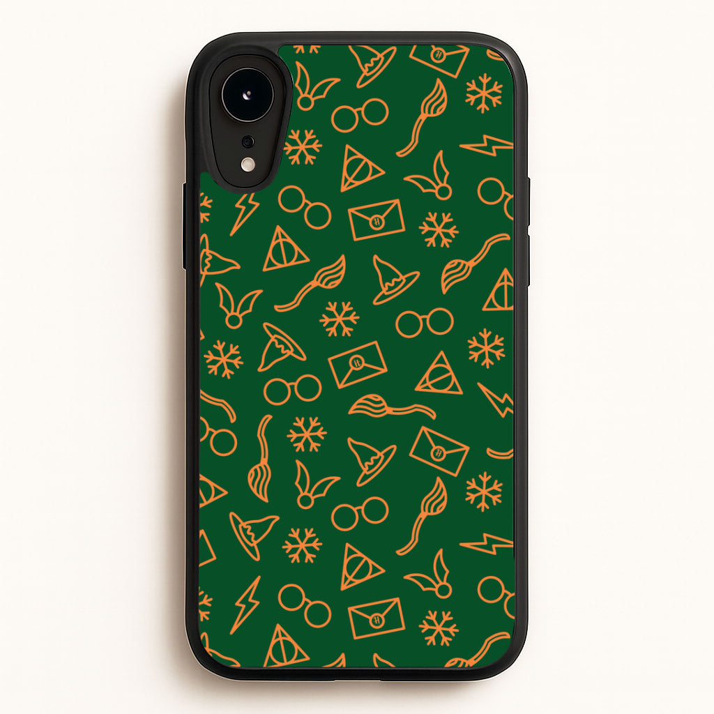 Christmas Wizard Icons Pattern iPhone XR Case