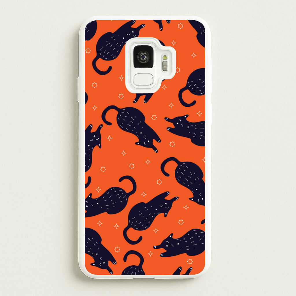 Black Cats And Stars Pattern Galaxy S9 Case