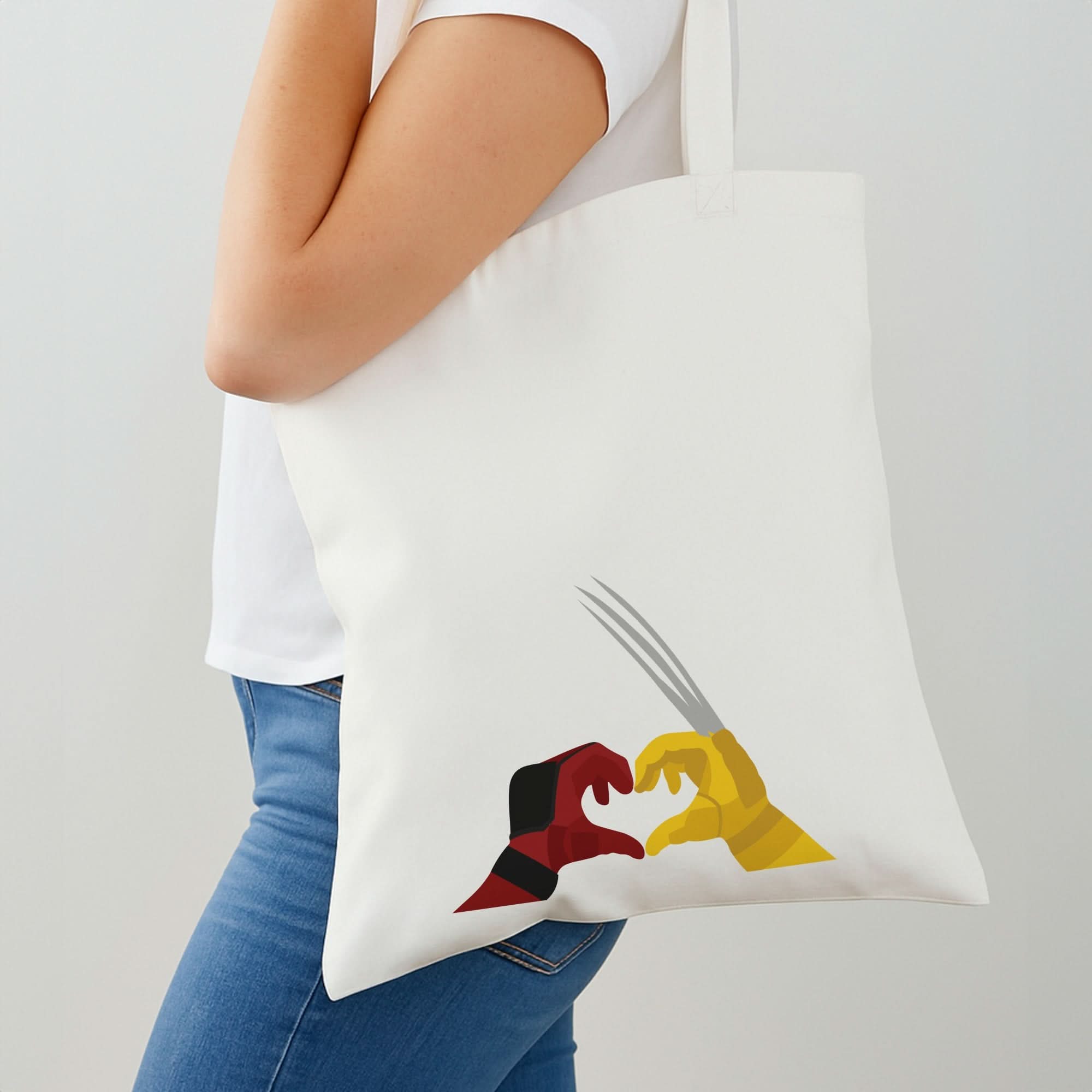 Red And Yellow Heroes Love Heart Shoulder Bag