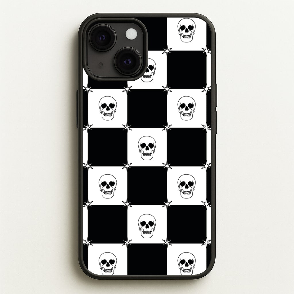 Checkered Skulls Pattern iPhone 13 Mini Case