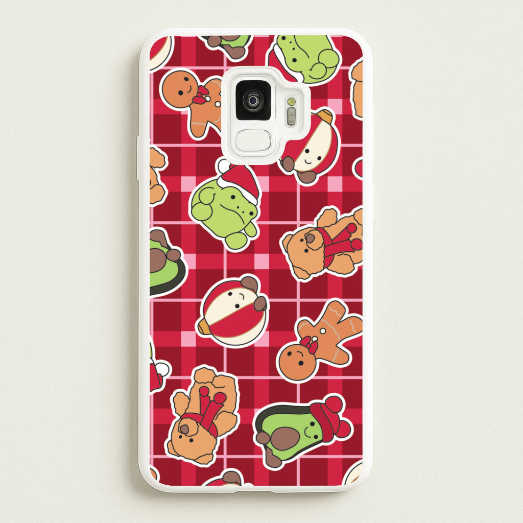Christmas Plushies Tartan Pattern Galaxy S9 Case