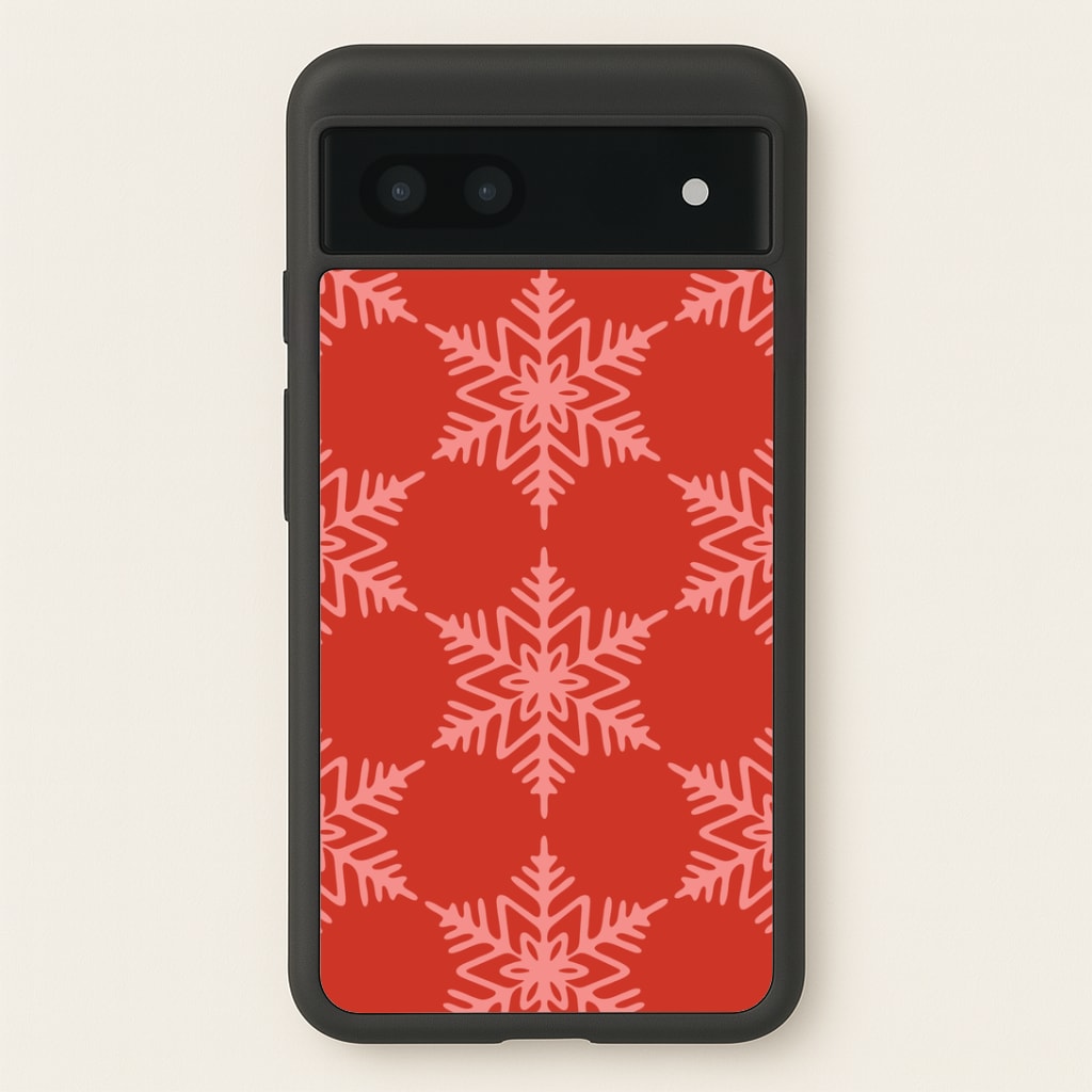 Red Giant Snowflakes Christmas Pattern Google Pixel 6a Case